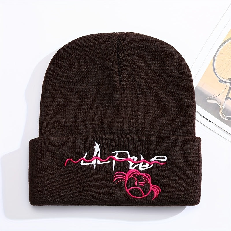 Cartoon Embroidery Knitted Hat Warm Pullover Hip Hop Cold H
