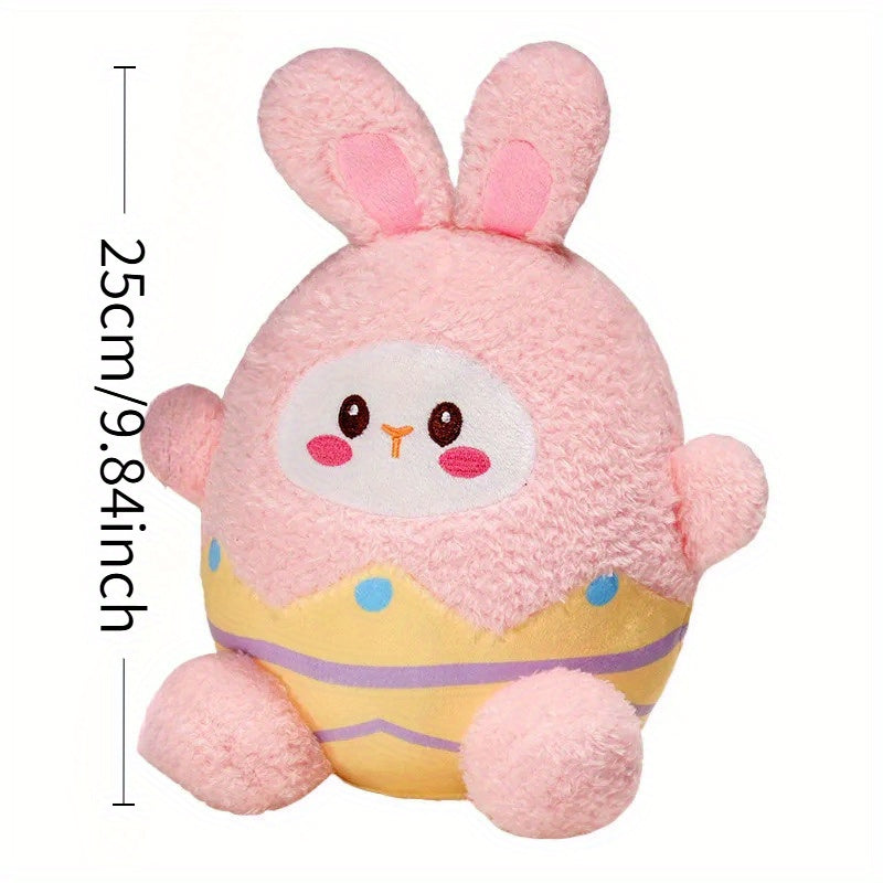 Pastel Pink Bunny Egg Plush Toy Soft Stuffed Rabbit Hug & Play Companion