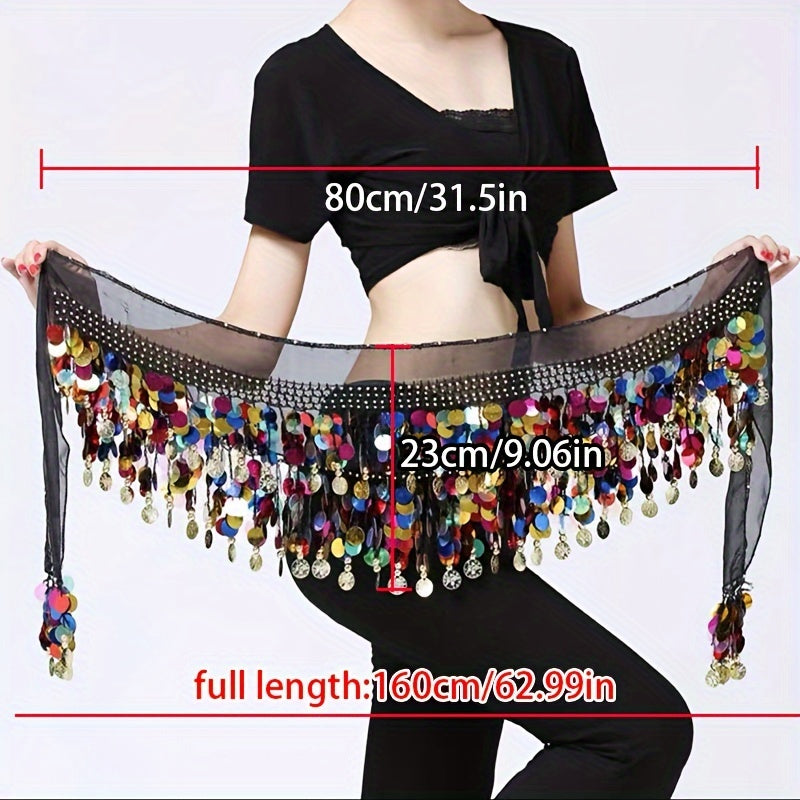 Sequin Belly Dance Hip Cover Skirt