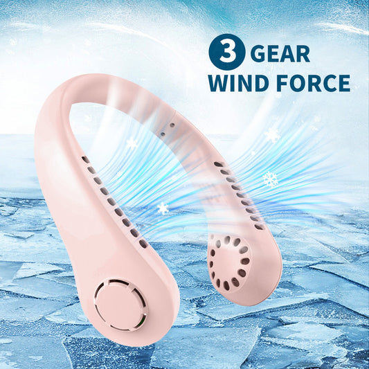 Bladeless Neck Fan USB Rechargeable Hands Wearable Air Cooler