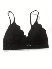 3pcs Floral Lace Wireless Bras Comfy & Breathable Bra Women's Lingerie