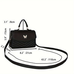 Butterfly Glamour Solid Crossbody Bag with Chain Strap