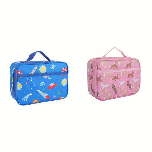 Cartoon Pattern Insulated Lunch Bag for Picnic and Camping
