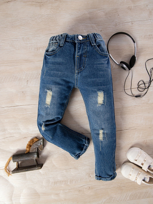 Boys Distressed Denim Pants with Pocket