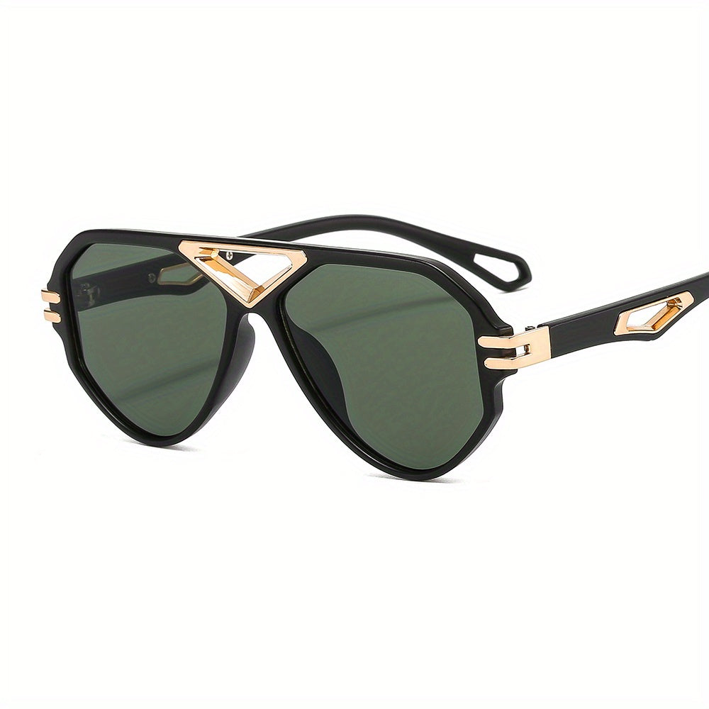 Top Bar Aviator Sunglasses UV400 Hollow Temple Glasses Retro Casual Eyewear