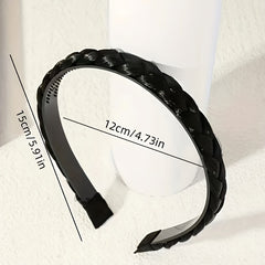 Synthetic Hair Braided Headband Wide Plaited Braids Elastic Stret