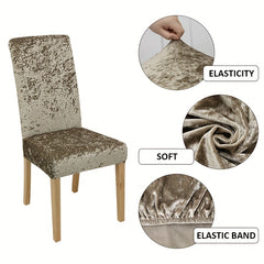 Stretch Velvet Dining Chair Slipcovers - Elegant Furniture Protection