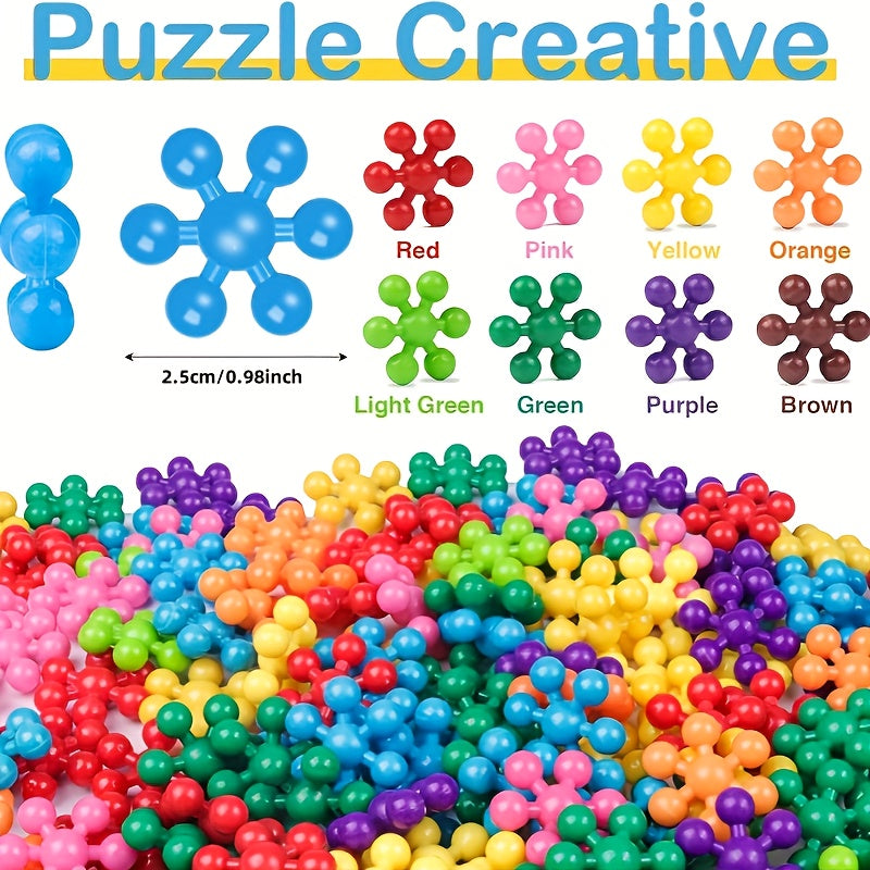 3D Snowflake Plum Blossom Building Blocks Set - Educational Plastic Assemb
