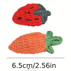5pcs Fruit Charm Hair Clip Cartoon Barrette Knitted Hair Pin