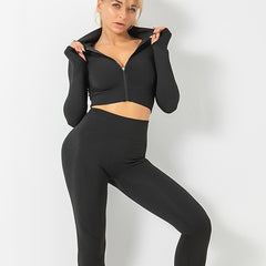 3pcs Seamless Ribbed Workout Set Women's Activewear