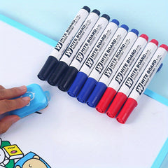 10pcs Erasable Whiteboard Markers Red Quick Drying Ink Large Refillable Pens