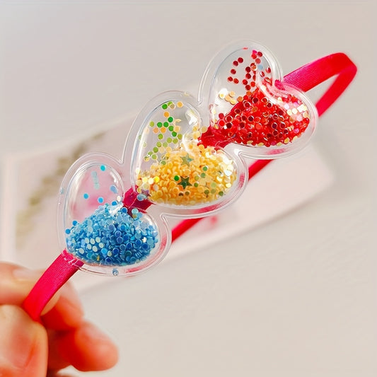5pcs Colorful Love Headband Transparent PVC Hair Band For Girls