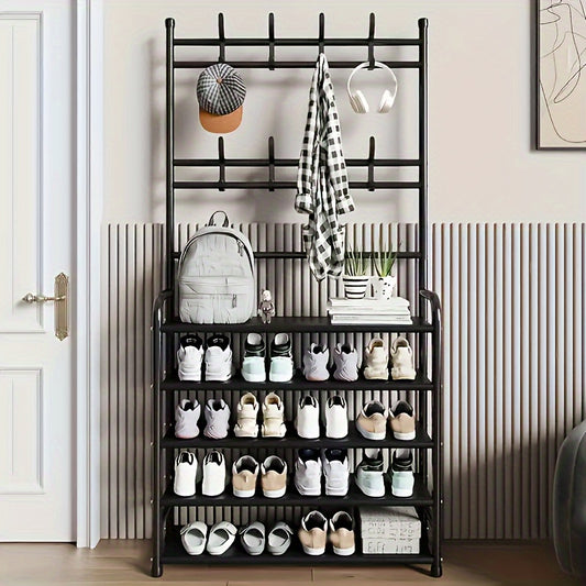 Carbon Steel Coat Storage Rack Floor Standing Clothes Hanging Stand