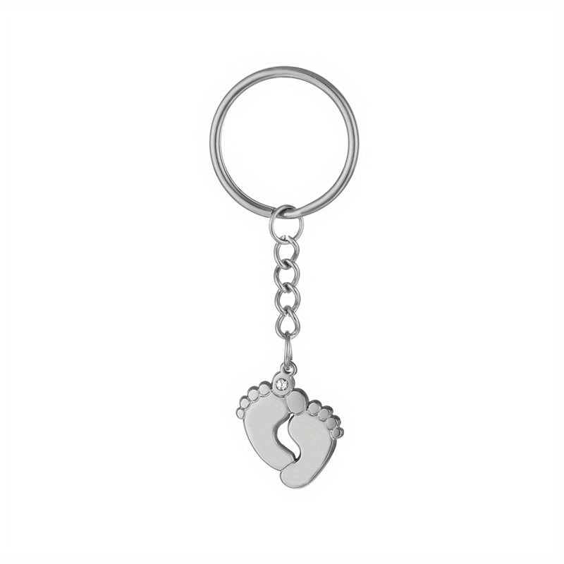 Customized Letter Foot Pendant Keychain Engraved Name Jewelry