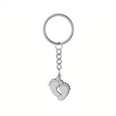 Customized Letter Foot Pendant Keychain Engraved Name Jewelry