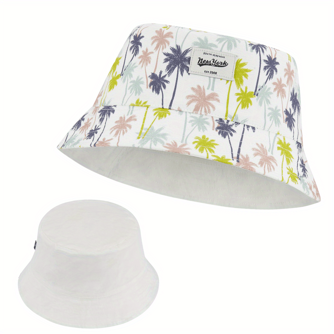 Unisex Reversible Cotton Bucket Hats for Summer Travel Beach