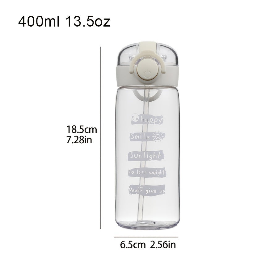 Plastic Water Bottle 13.5oz Straw Bottle Portable Outdoor Water Camping Cup