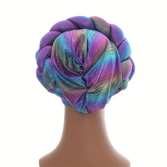 Braid Big Turban Cap Elastic Beanie Women Headwear Pre Tied Chemo Hats