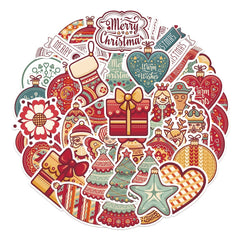 48pcs Christmas Stickers DIY Waterproof Cup Phone Case Insulation Stickers