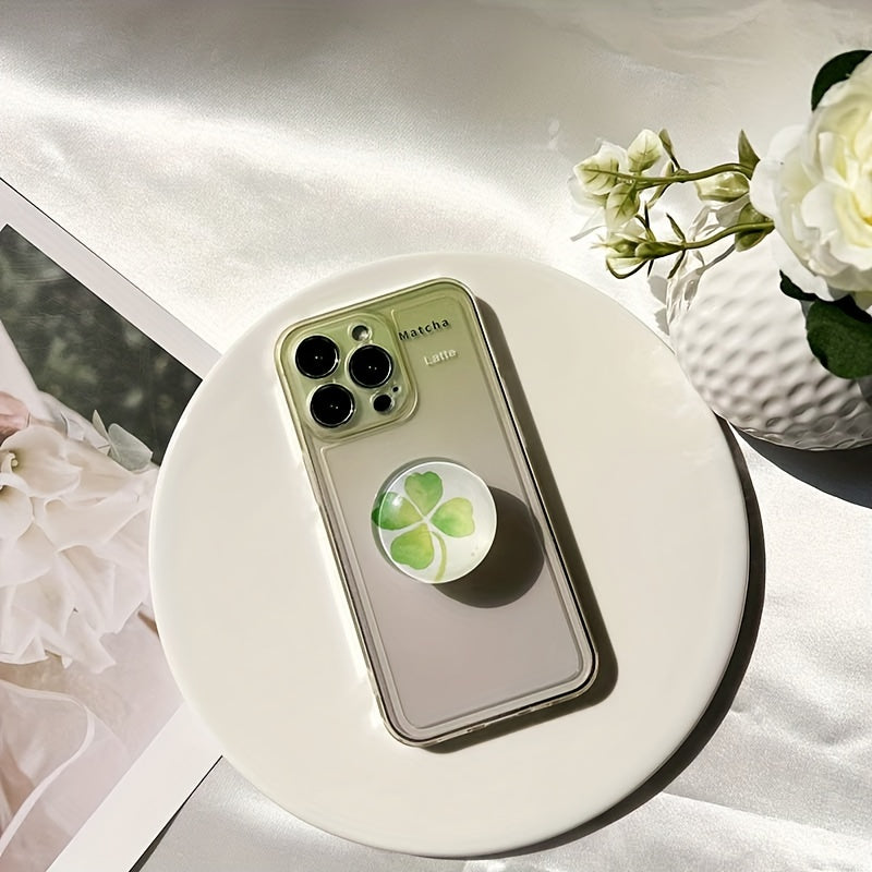 Pop up Foldable Mobile Phone Holder Four leaf Clover Pattern