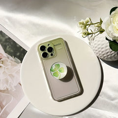 Pop up Foldable Mobile Phone Holder Four leaf Clover Pattern