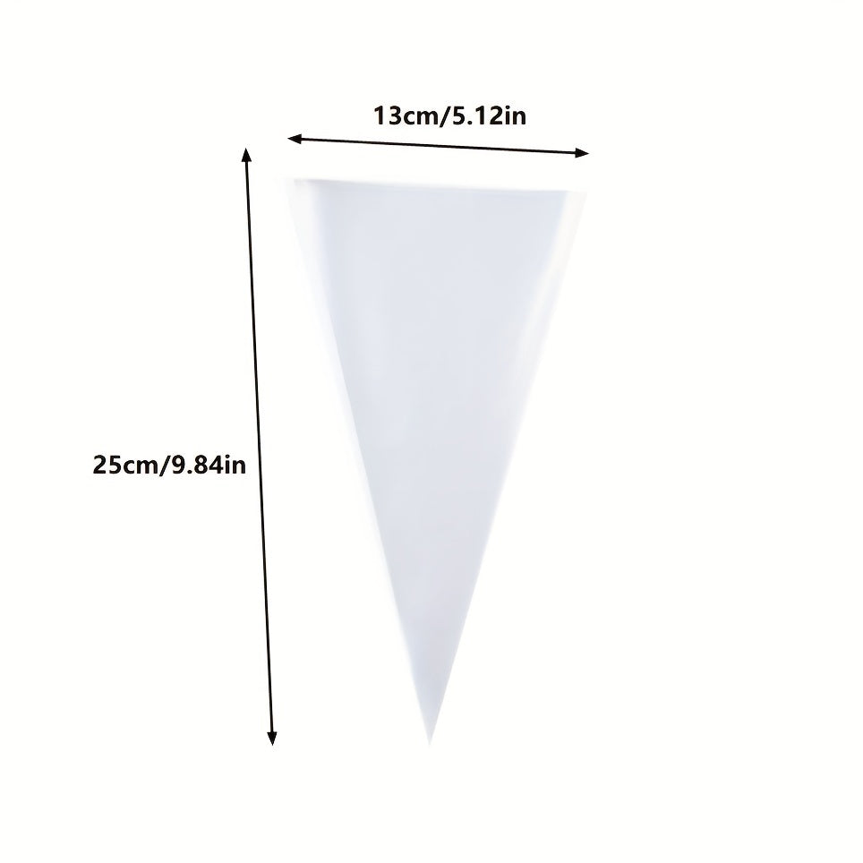 200pcs Clear Plastic Conical Bags with Straps for Business