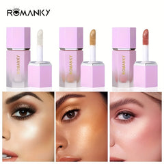 3-Piece Liquid Highlighter Set for Face and Body Glow Makeup