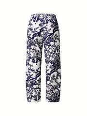 Geometric Print High Rise Wide Leg Pants Plus Size