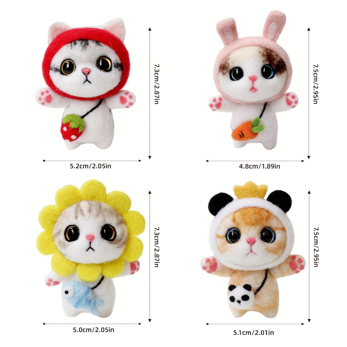 Wool Needle Felting Kit for Cat Doll DIY Art Craft