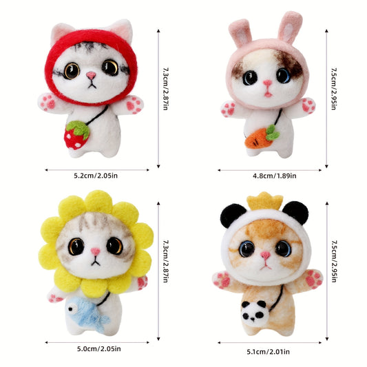 Wool Needle Felting Kit for Cat Doll DIY Art Craft