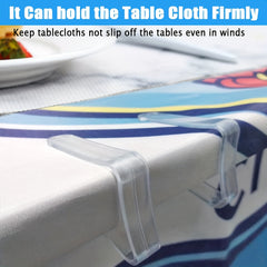 6 PCS Clear Plastic Tablecloth Clips for Party Table Cloth Holder