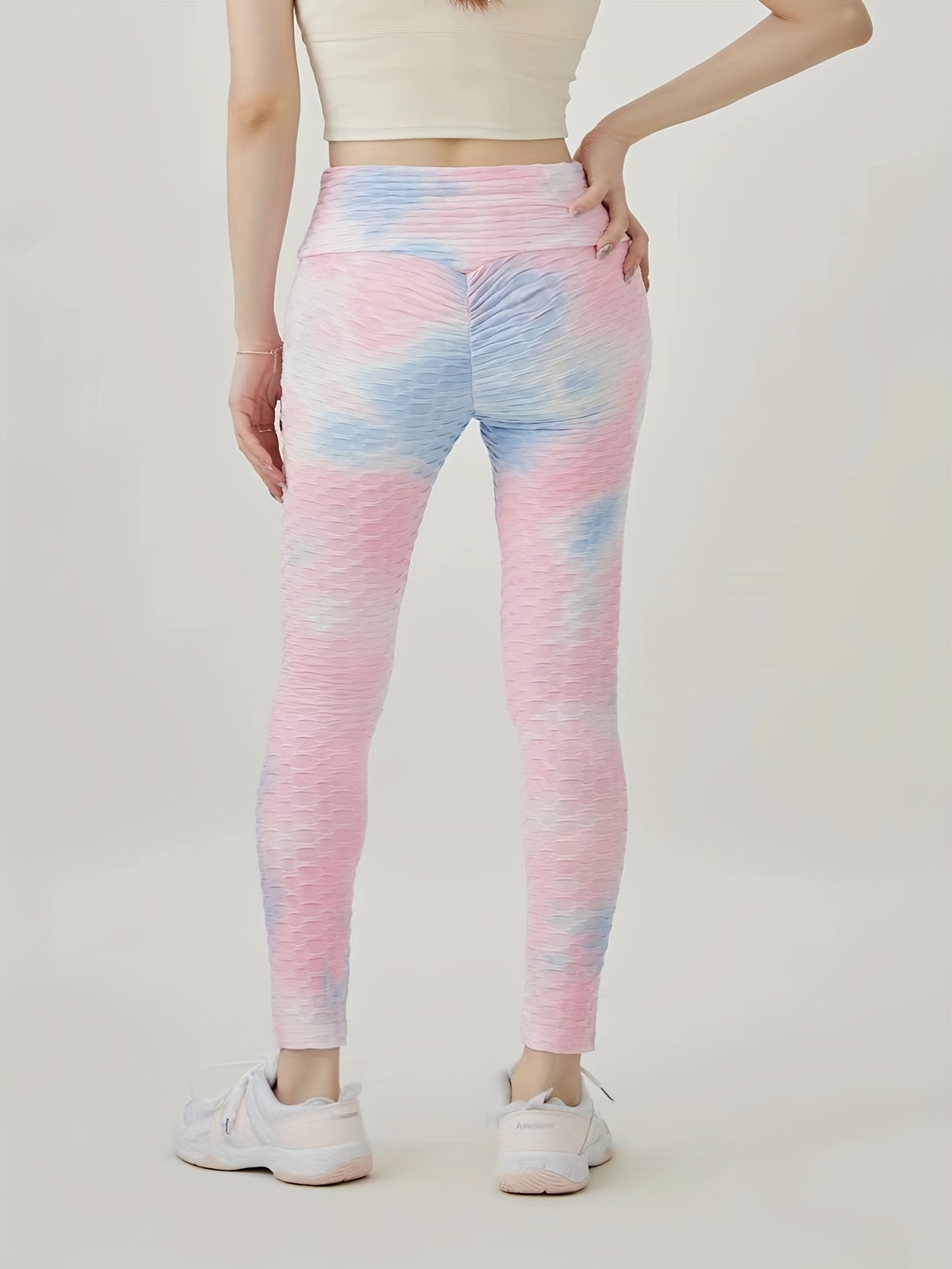  Tie Dye Ruched Hip Lifting Yoga Leggings