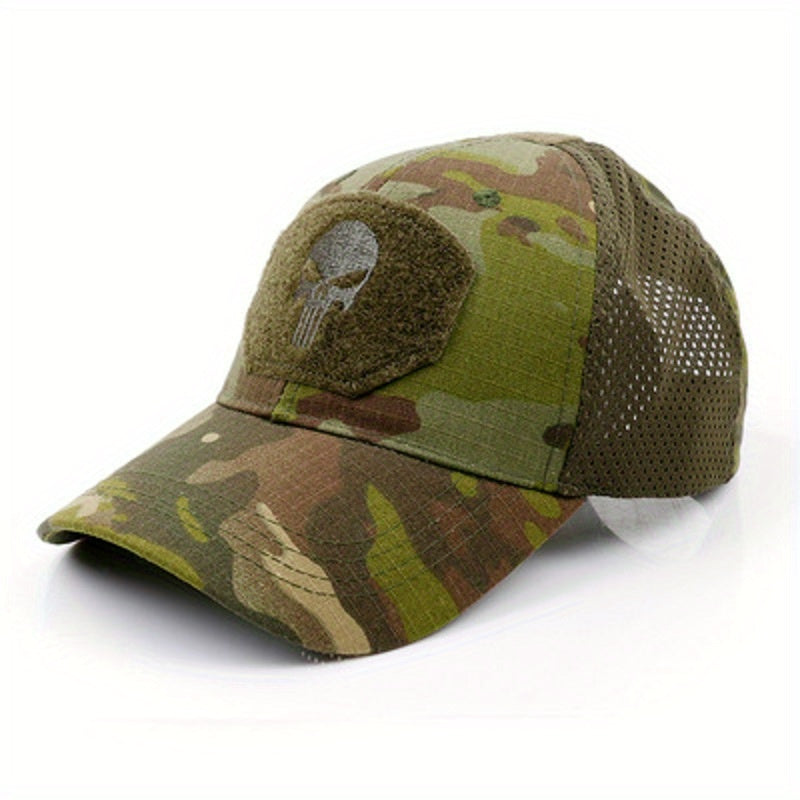 Tactical Duck Cap Military Fan Grid Baseball Cap Punisher Pattern