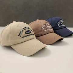 Unisex Breathable Adjustable Baseball Cap with Letter Embroidery