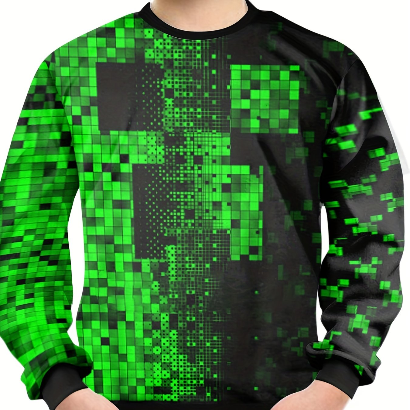 Teens Geo Optical Illusion 3D Print Sweatshirt Kids Casual Pullover