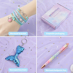 Mermaid Plush Notebook Set with Pen & Lock