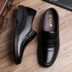 LAORENTOU Men's Leather Slip On Oxford Shoes