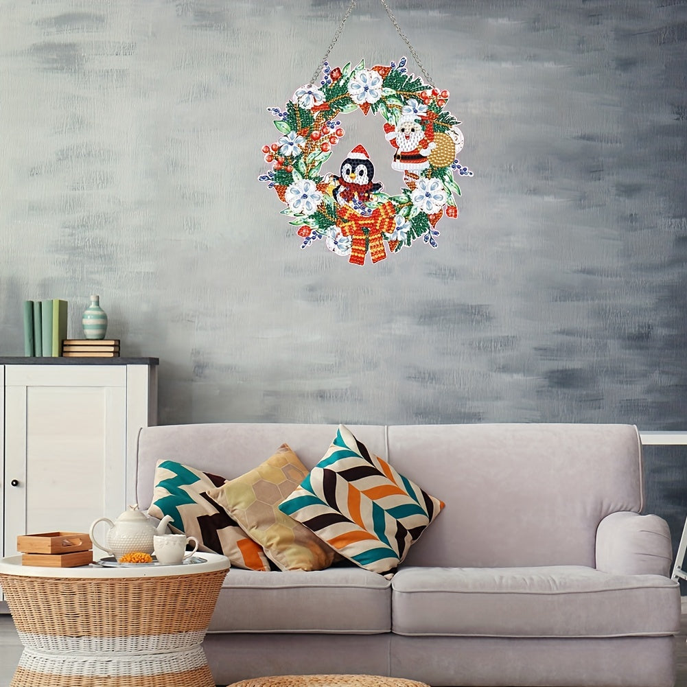 Xmas Wreath Pattern DP Pendant 5D DIY Adult Acrylic