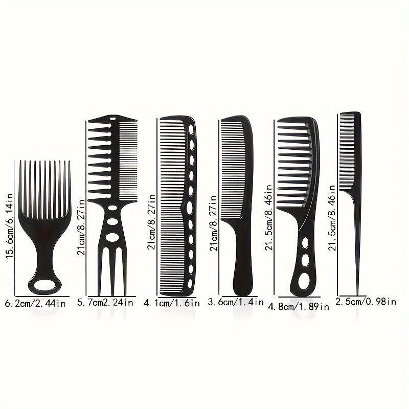 6pcs Hairdressing Comb Set Wide Tooth Double Sided Styling Anti Static