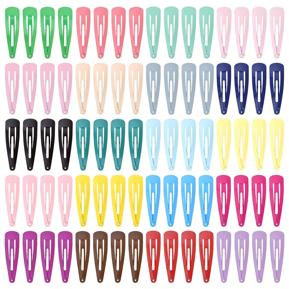34pcs Candy Hair Clip Snap Clip Metal Hair Slides Clip Non Slip Hair Decoration