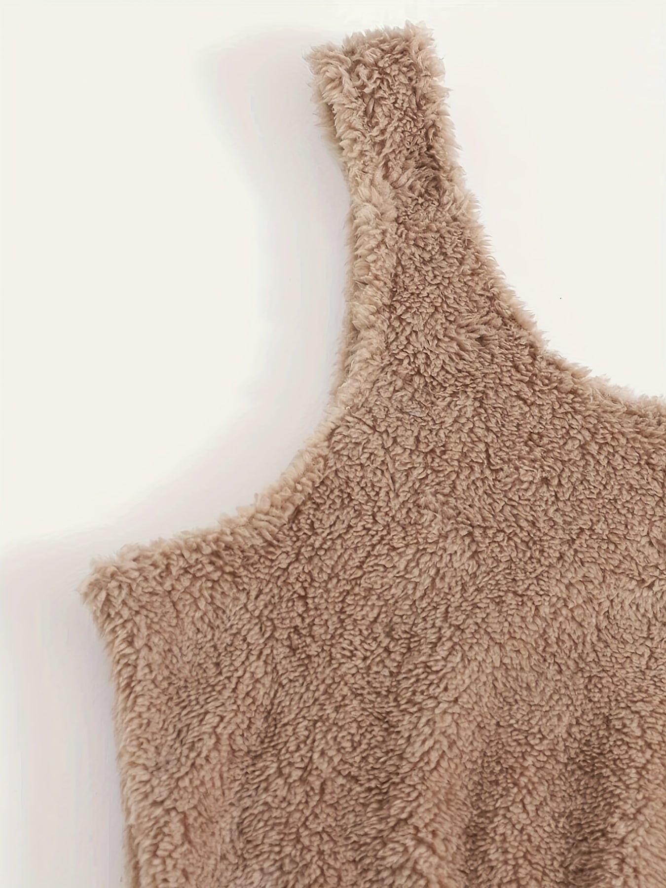 Solid Fuzzy Lounge Set Crew Neck Tank Top & Pants Women's Loungewear