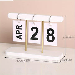 Wooden Perpetual Calendar for Desk & Holiday Celebrations