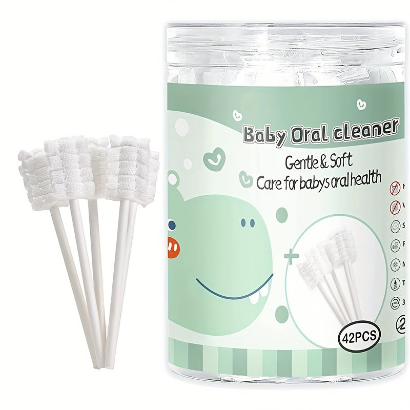 42pcs Baby Gauze Toothbrushes Baby Oral Cleaning Brush 100 Medical Brush Head