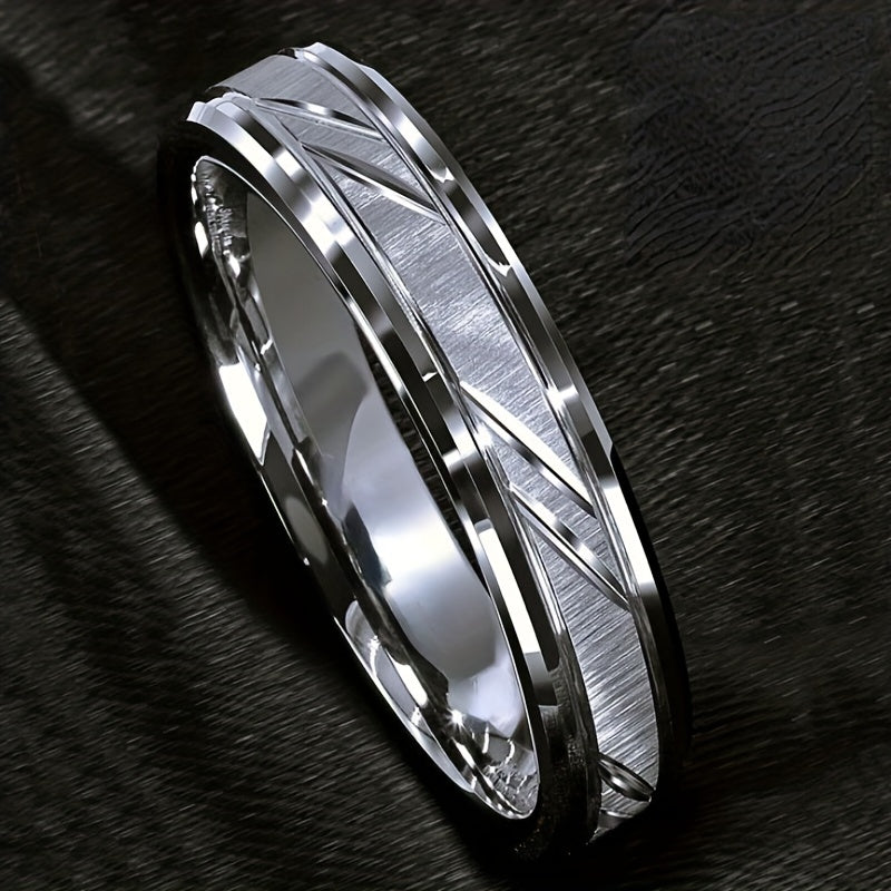 6 8MM Stainless Steel Couple Ring for Proposal Engagement Wedding Band
