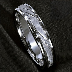 6 8MM Stainless Steel Couple Ring for Proposal Engagement Wedding Band