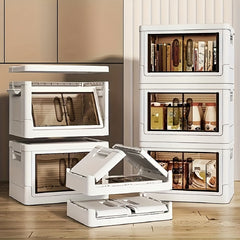 1pc Foldable Clear Storage Box Large Organizer Containers With Lids Room Decor