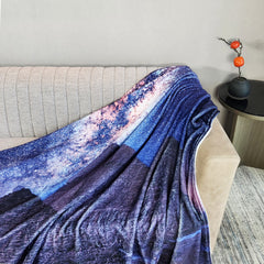 Egyptian Pyramid Pattern Flannel Blanket Soft Warm Throw Home Camping Office