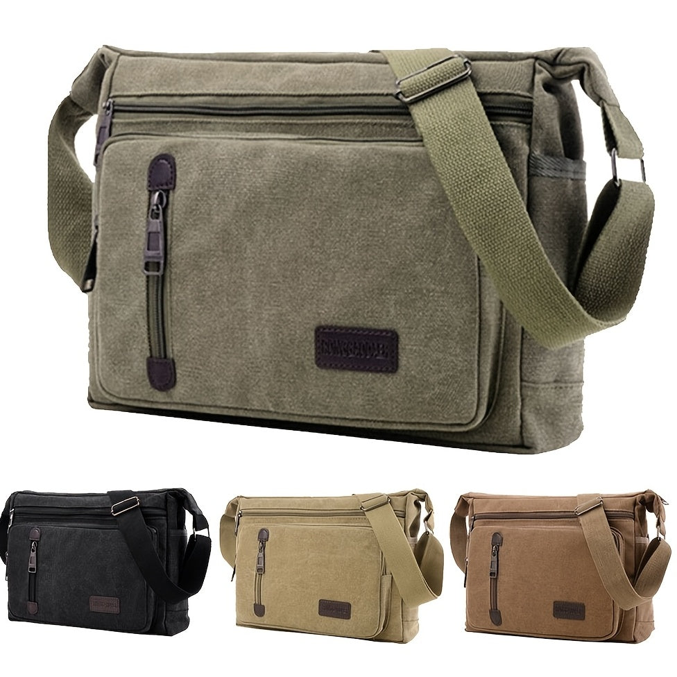 Men Canvas Bag Travel Hiking Cross Body Messenger Retro