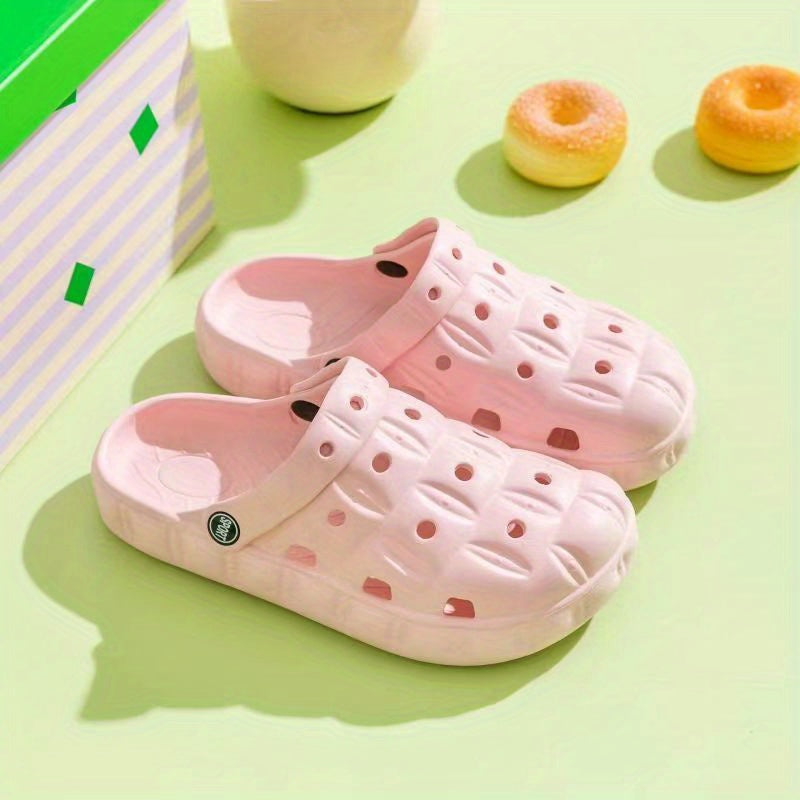 Women's Solid Platform Clogs Slip On Round Toe Non slip Soft Sole Slides
