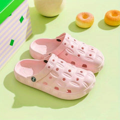 Women's Solid Platform Clogs Slip On Round Toe Non slip Soft Sole Slides